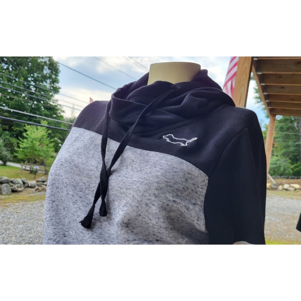 Pink Victoria's Secret Sweatshirt Hoodie, Long Sleeves, Gray/Black, XS - Picture 2 of 11